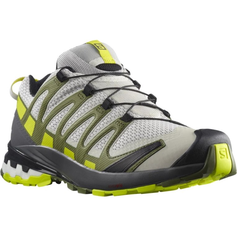 White / Olive Salomon Xa Pro 3d V8 Men's Trail Running Shoes | IE TX4067